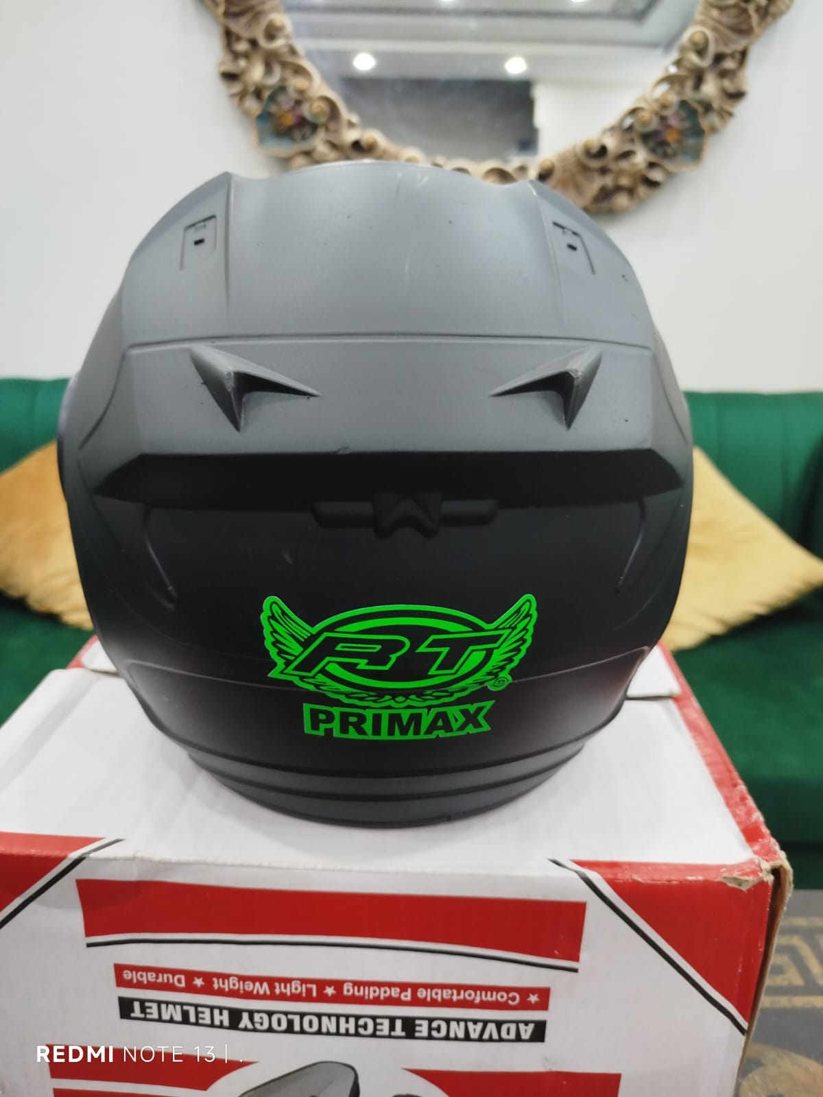 Primax Motorcycle Helmet – Lightweight Polycarbonate Racing Shell (Green)